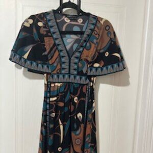 BCBG | Off-Shoulder Abstract Print Mini Dress | Size XXS